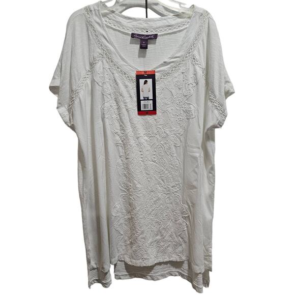 Gloria Vanderbilt TOP SIZE Medium White Women New - Picture 1 of 2